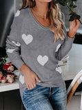 Commuter OL Love Printed V-Neck Knit Sweater