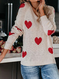 Commuter OL Love Printed V-Neck Knit Sweater