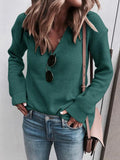 Fashion Simple V-Neck Knitted Sweater