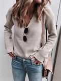 Fashion Simple V-Neck Knitted Sweater