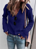 Fashion Simple V-Neck Knitted Sweater