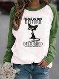 Animal Alphabet Print Round Neck Long Sleeve T-Shirts