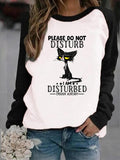 Animal Alphabet Print Round Neck Long Sleeve T-Shirts