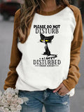 Animal Alphabet Print Round Neck Long Sleeve T-Shirts