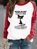 Animal Alphabet Print Round Neck Long Sleeve T-Shirts